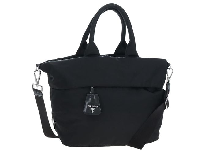 Tote reversibile in nylon Prada Nero - vista 3