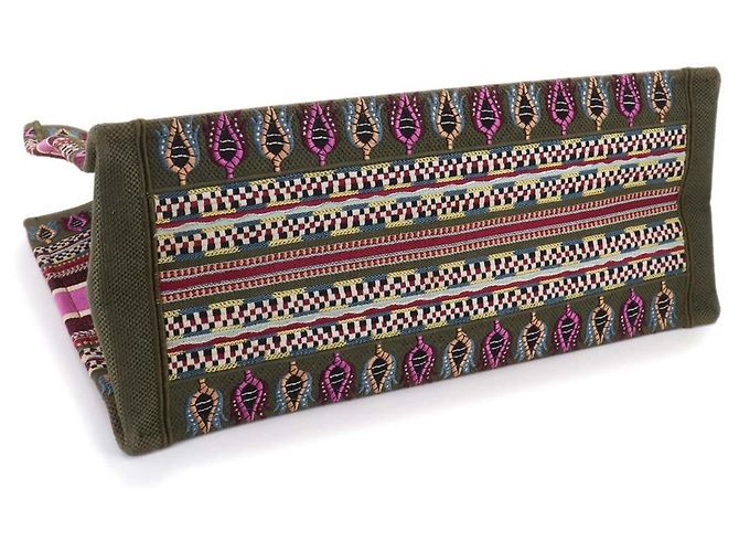 Borsa Christian Dior Book Tote Large Multicolore Cachi - vista 4