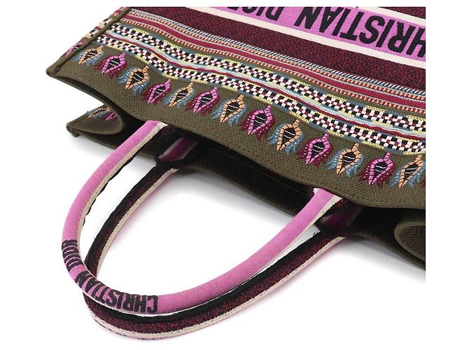 Borsa Christian Dior Book Tote Large Multicolore Cachi - vista 5