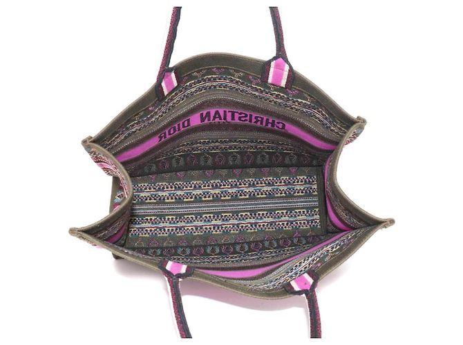 Borsa Christian Dior Book Tote Large Multicolore Cachi - vista 6