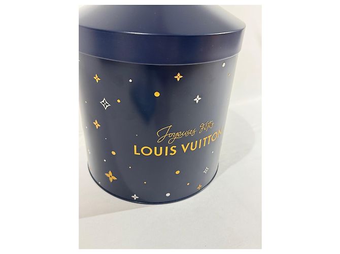 Louis Vuitton "Joyeuses Fêtes" Limitierte Weihnachts-Metallbox 2024 Golden Dunkelblau - Ansicht 2