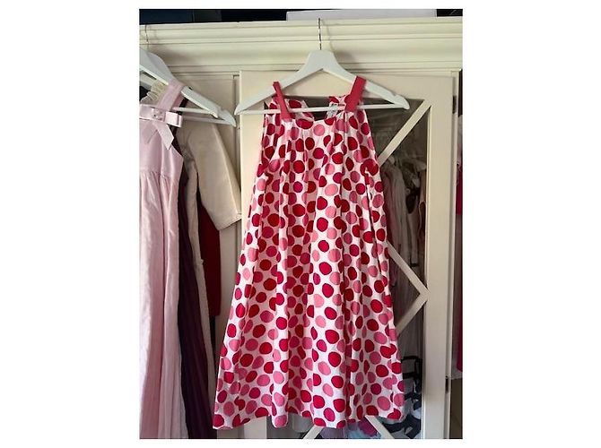 Christian Dior Mädchenkleid mit rosa Polka Dots Pink Weiß - Ansicht 7
