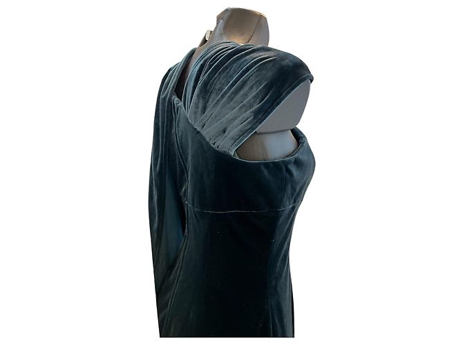 Thierry Mugler Mugler Green Cut Out Samtkleid - Ansicht 3