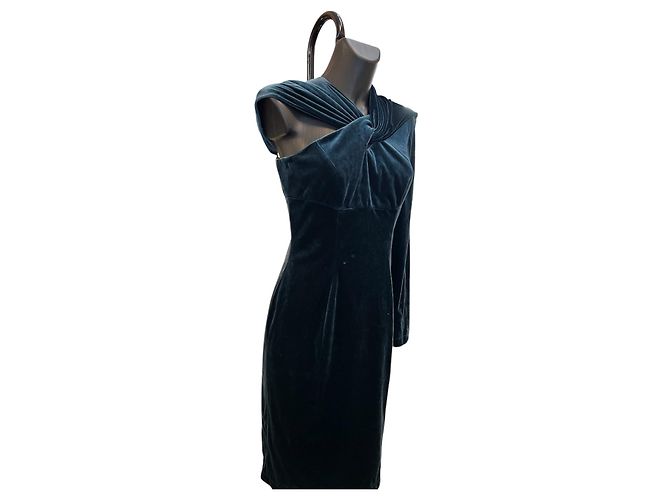 Thierry Mugler Mugler Green Cut Out Samtkleid - Ansicht 5