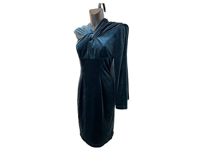 Thierry Mugler Mugler Green Cut Out Samtkleid - Ansicht 6