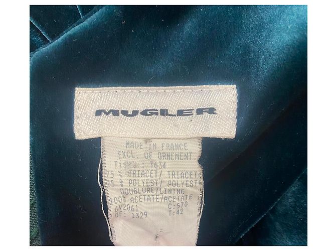Thierry Mugler Mugler Green Cut Out Samtkleid - Ansicht 7
