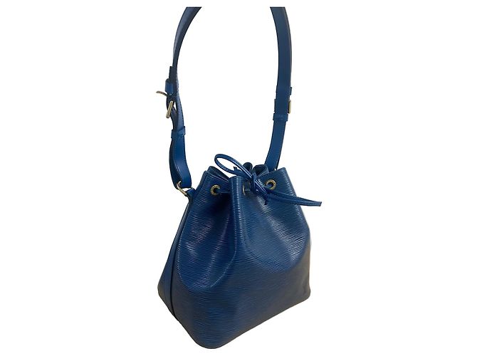 Louis Vuitton Noé in pelle Epi blu - vista 3