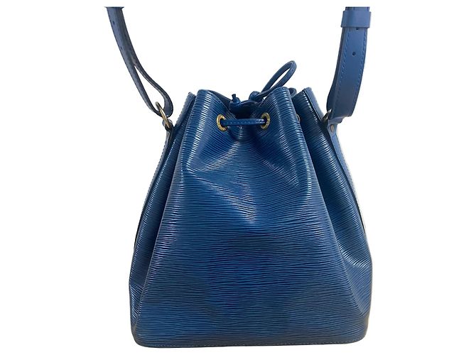 Louis Vuitton Noé in pelle Epi blu - vista 4
