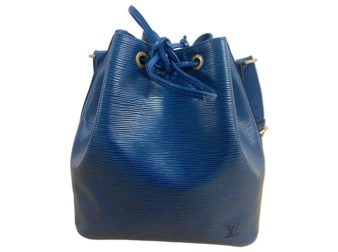 Louis Vuitton Noé in pelle Epi blu - vista 5