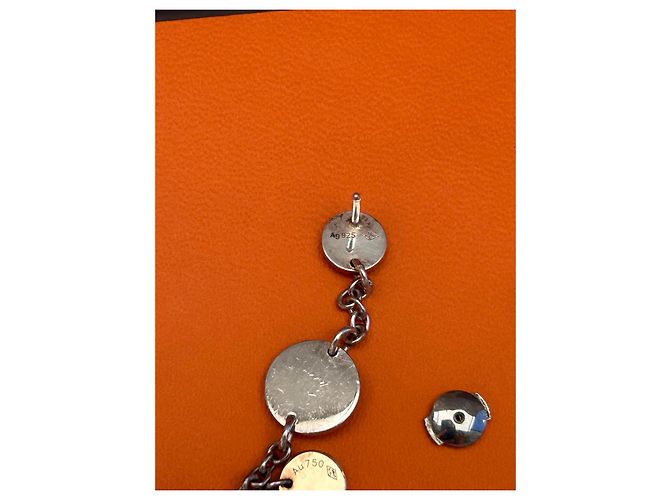 Hermès Ex-Libris Confettis Armband und Ohrringe Set Silber Pink - Ansicht 11