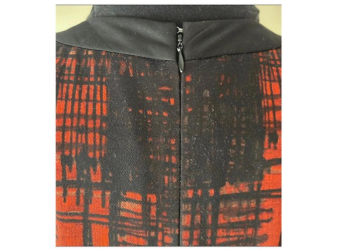Prada Abito plissé a quadri rosso e nero - vista 5