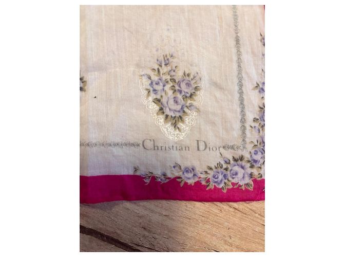 Christian Dior Carré mit Blumenmuster Pink Weiß Lila - Ansicht 2