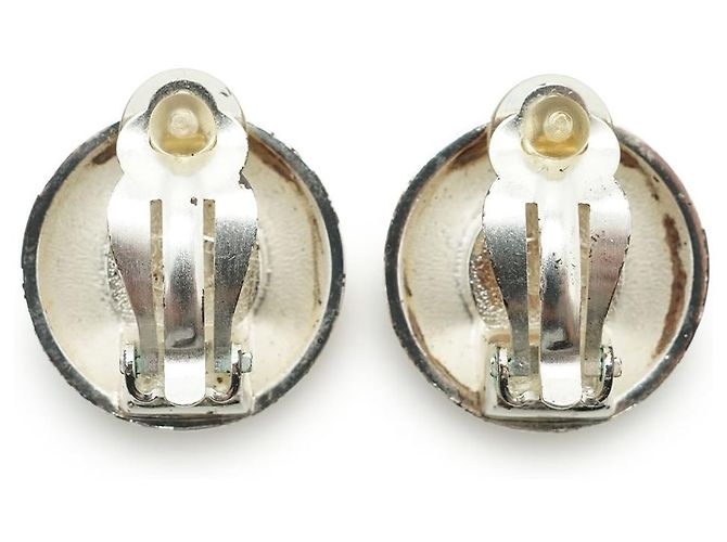 Timeless Chanel Orecchini a clip Vintage Gold Silver CC Sunburst in ottone argentato Argento - vista 2