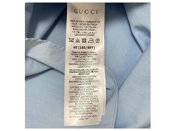 Camicia in popeline Gucci Blu Blu chiaro - vista 5