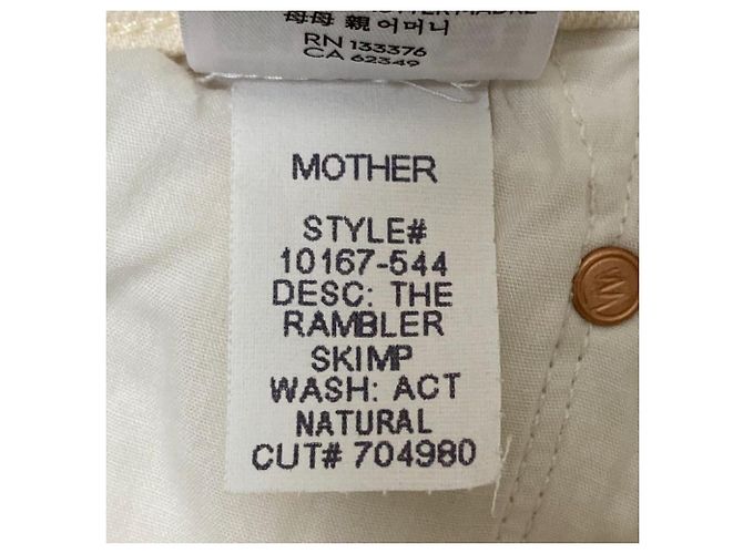 Autre Marque Pantalones vaqueros THE RAMBLER SKIMP Mother Blanco Blanco roto - vista 8