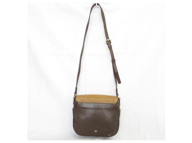 Autre Marque Leder-Schultertasche SAZABY LRA-02 Braun Weiß Beige - Ansicht 4