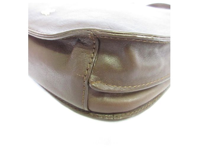 Autre Marque Leder-Schultertasche SAZABY LRA-02 Braun Weiß Beige - Ansicht 7