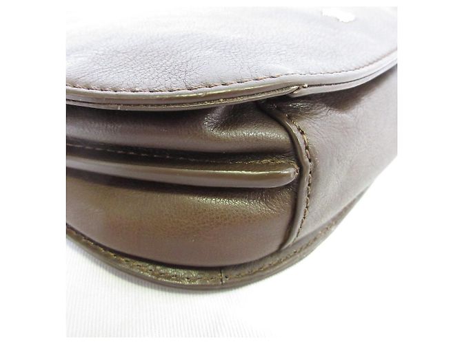 Autre Marque Leder-Schultertasche SAZABY LRA-02 Braun Weiß Beige - Ansicht 8