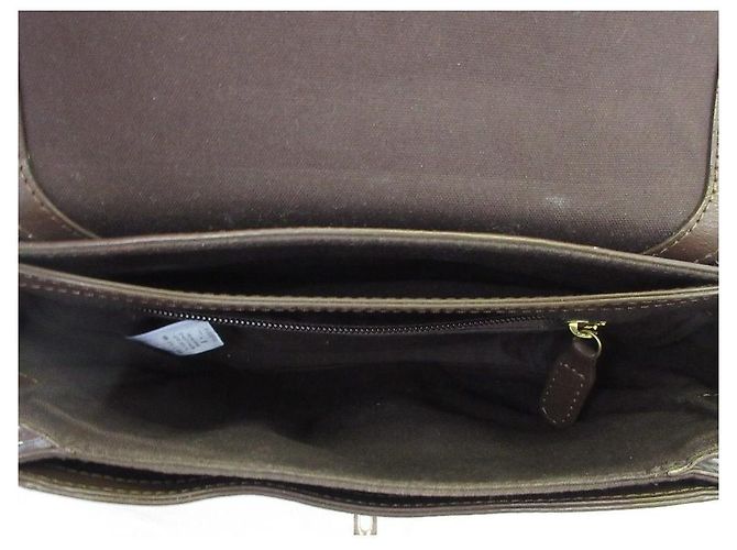 Autre Marque Leder-Schultertasche SAZABY LRA-02 Braun Weiß Beige - Ansicht 9