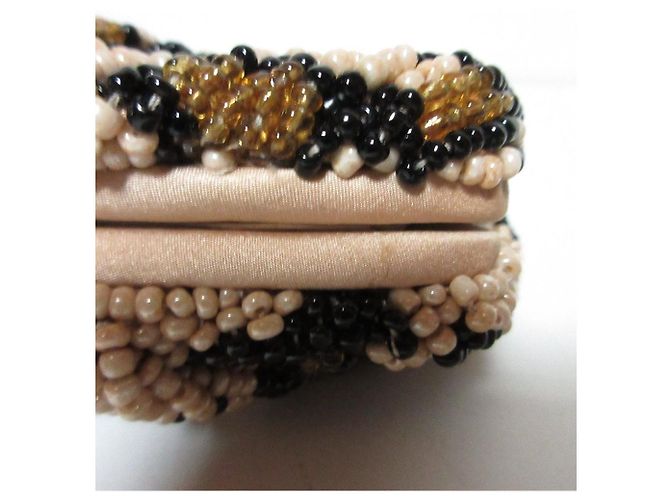 Autre Marque SANTI Leopard Beads Party Bag Beige - vista 14