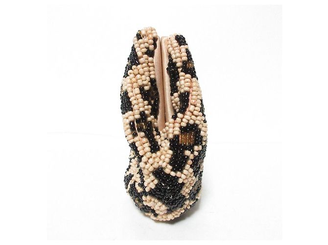 Autre Marque SANTI Leopard Beads Party Bag Beige - vista 5