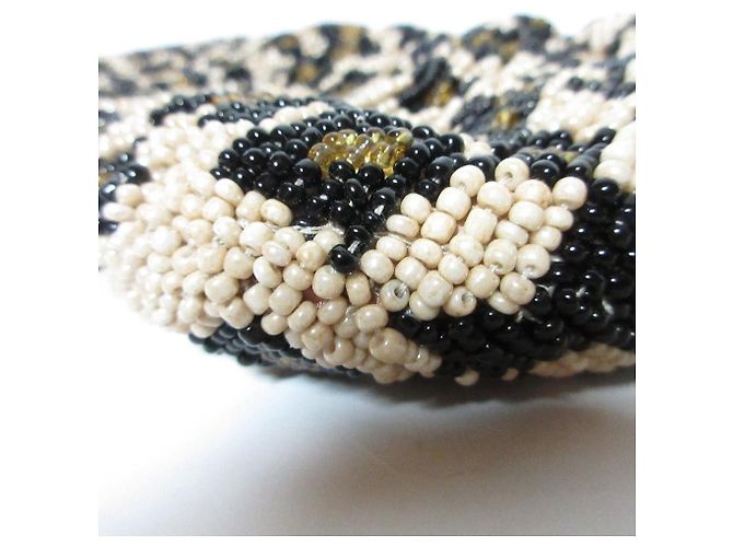 Autre Marque SANTI Leopard Beads Party Bag Beige - vista 6