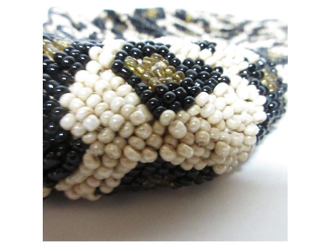 Autre Marque SANTI Leopard Beads Party Bag Beige - vista 7