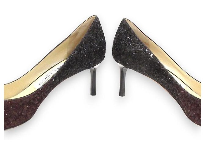 Décolleté Romy 60 Glitter Jimmy Choo Marrone - vista 10