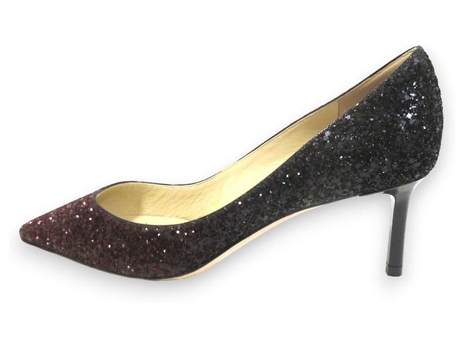 Décolleté Romy 60 Glitter Jimmy Choo Marrone - vista 2