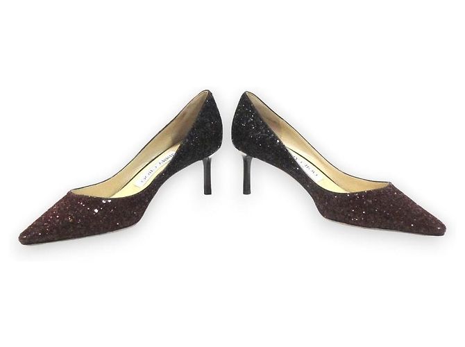 Décolleté Romy 60 Glitter Jimmy Choo Marrone - vista 4