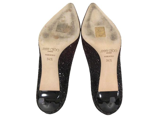 Décolleté Romy 60 Glitter Jimmy Choo Marrone - vista 6