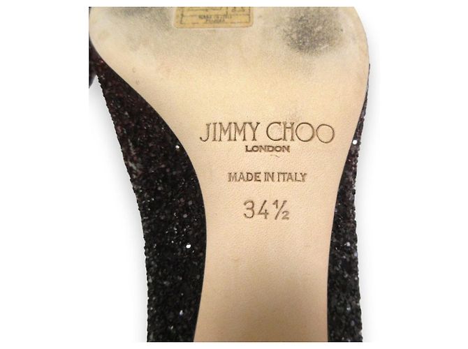 Décolleté Romy 60 Glitter Jimmy Choo Marrone - vista 8