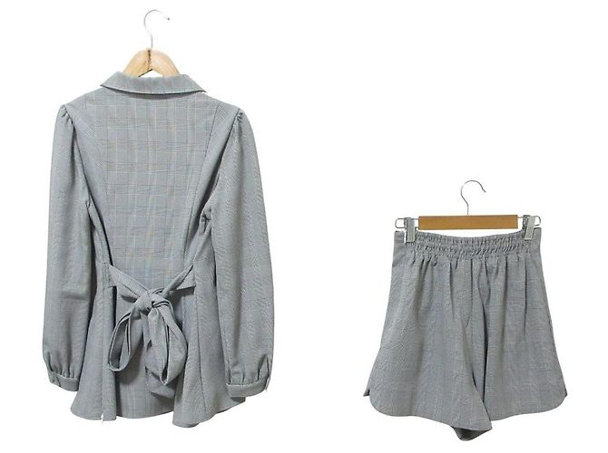 Autre Marque Conjunto de manga larga Secret Honey Check Castaño - vista 2