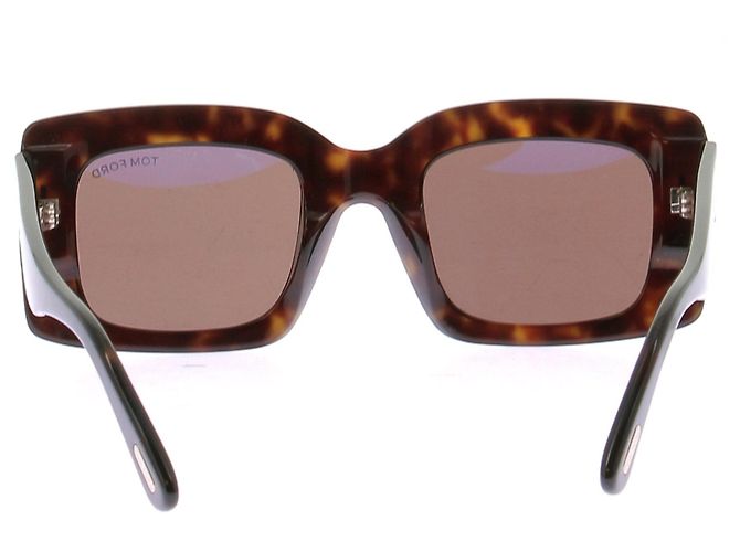 Tom Ford Rechteckige Brille Schildpatt Braun - Ansicht 3