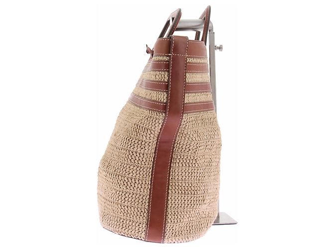 Delvaux Tote "D to D" in rafia Beige - vista 4