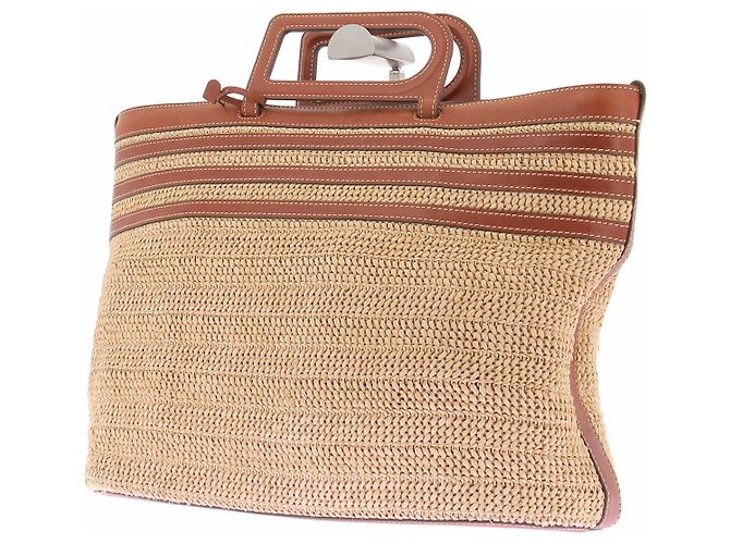 Delvaux Tote "D to D" in rafia Beige - vista 5