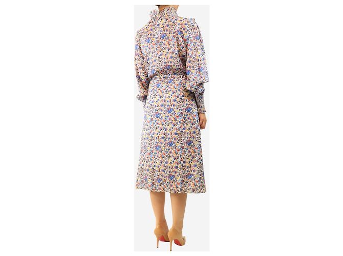 Isabel Marant Vestido midi de flores azul y blanco - talla UK 12 - vista 2
