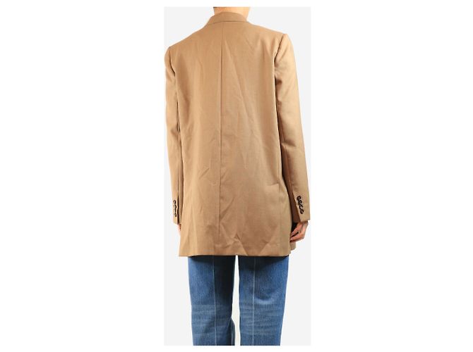 Max Mara Hellbrauner zweireihiger leichter Blazer - Größe UK 14 - Ansicht 2