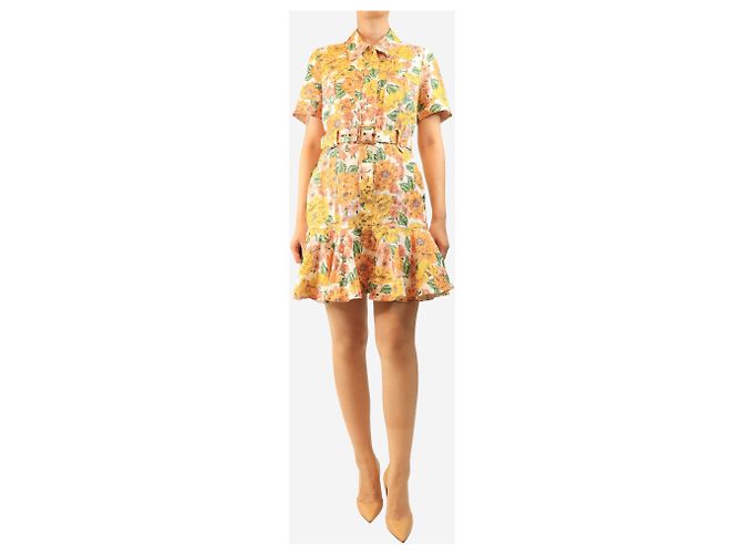 Zimmermann Beiges geblümtes Swing-Kleid - Größe UK 10 - Ansicht 3