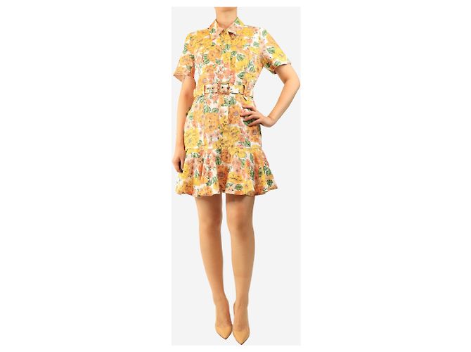 Zimmermann Beiges geblümtes Swing-Kleid - Größe UK 10 - Ansicht 4