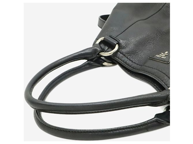 Prada Borsa 2way in pelle Vitello Daino nera Nero - vista 4