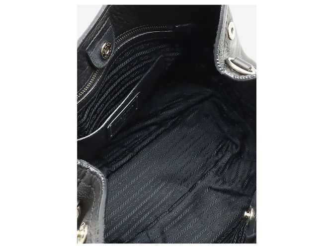 Prada Borsa 2way in pelle Vitello Daino nera Nero - vista 6