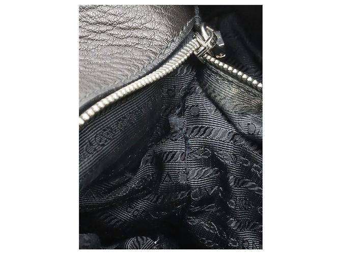 Prada Borsa 2way in pelle Vitello Daino nera Nero - vista 7
