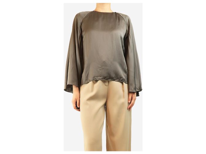 Lanvin Graue Seiden-Cape-Bluse - Größe UK 8 - Ansicht 3