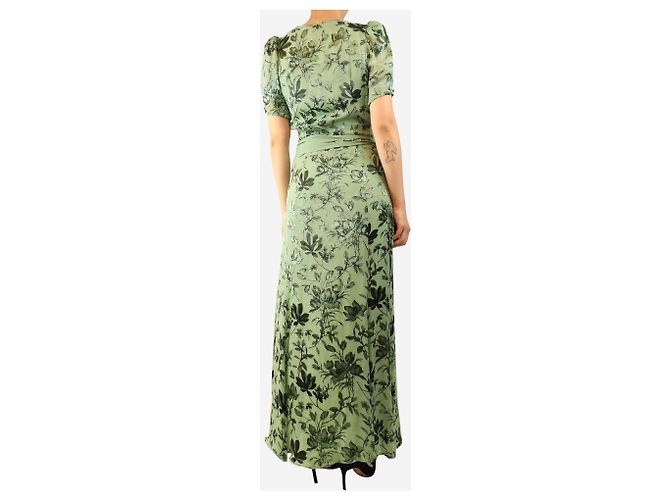 Alice + Olivia Maxikleid mit Blumenmuster in Grün - Größe UK 10 - Ansicht 2