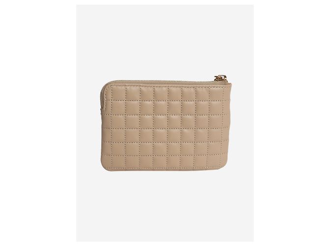 Céline Tarjetero de cuero acolchado beige - vista 2