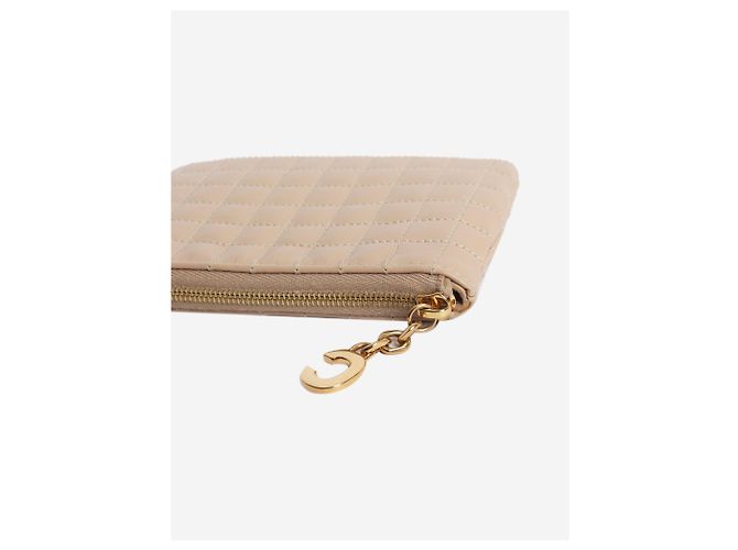 Céline Tarjetero de cuero acolchado beige - vista 3