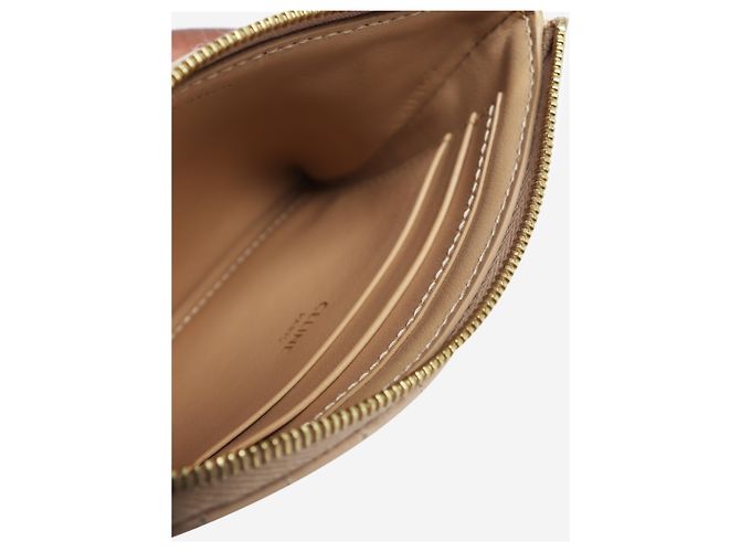 Céline Tarjetero de cuero acolchado beige - vista 4