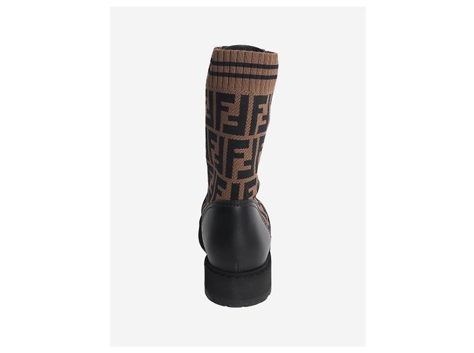 Fendi Botas con estampado Zucca negro y marrón - talla EU 36.5 (UK 3.5) - vista 3