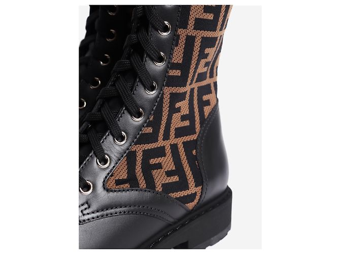 Fendi Botas con estampado Zucca negro y marrón - talla EU 36.5 (UK 3.5) - vista 6